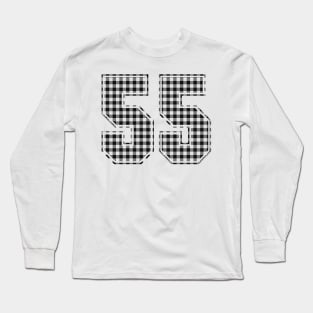 Plaid Number - 55 - Dark Long Sleeve T-Shirt